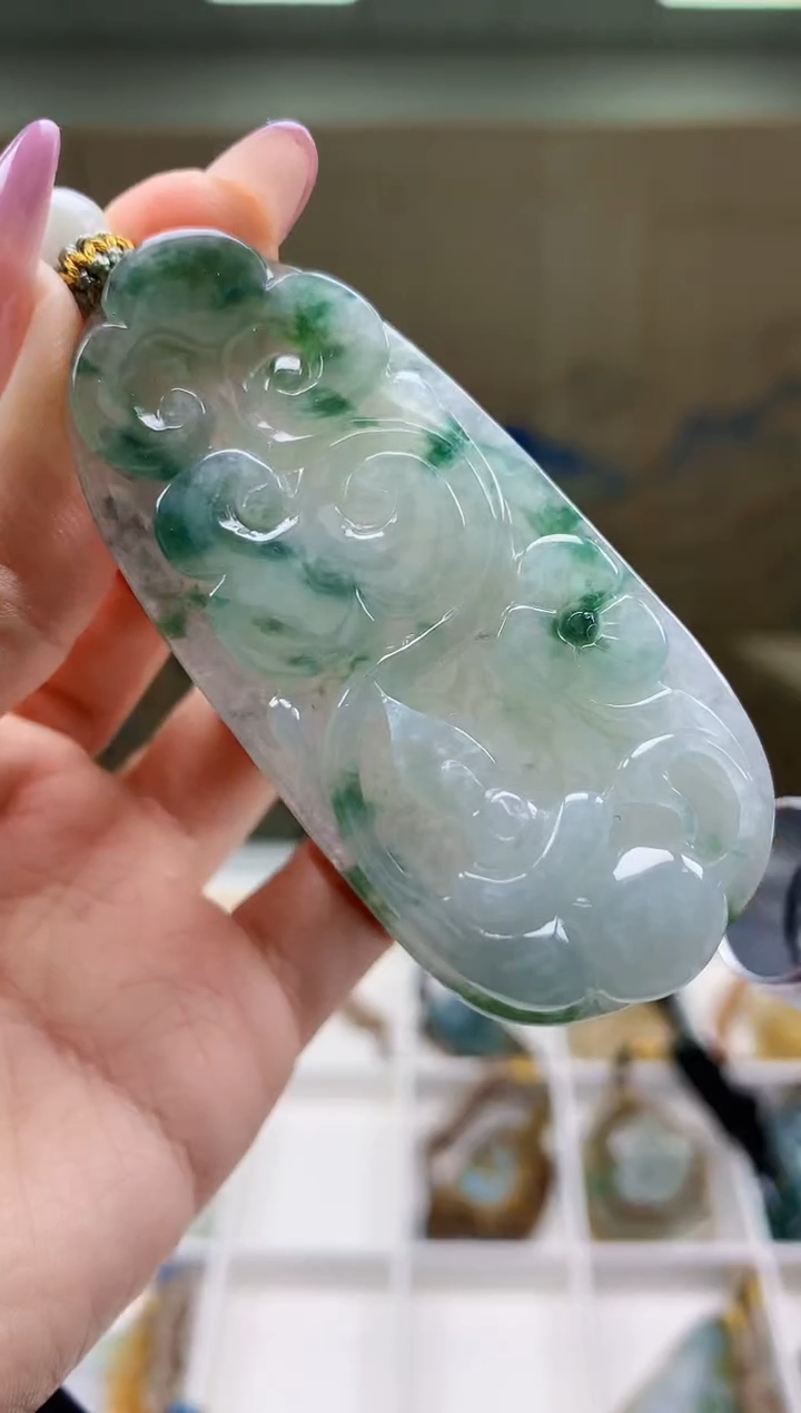 【闪购商品】定制翡翠未镶嵌5028ty-毛货挂件63