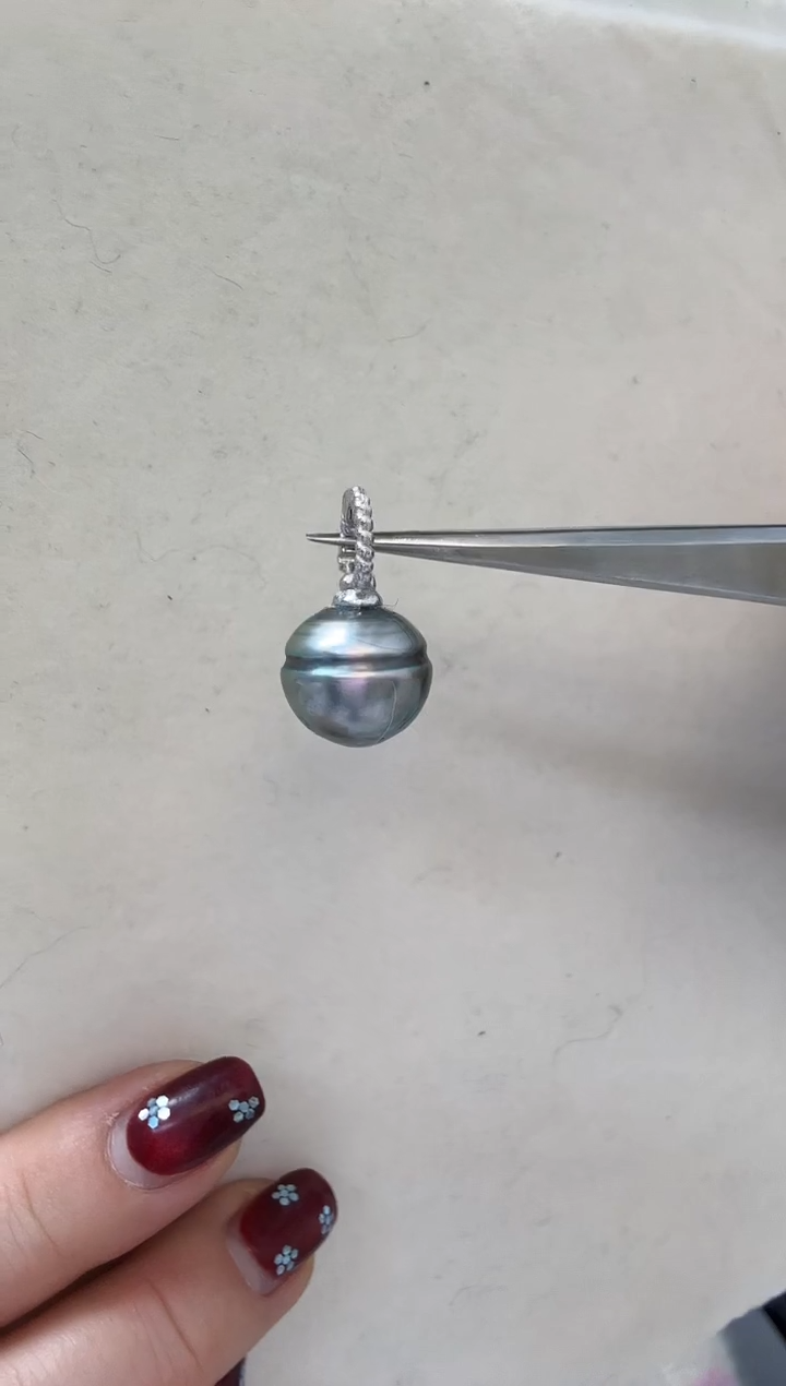 吊坠(不含链)未镶嵌海水珍珠大溪地13.5mm+S925银吊坠