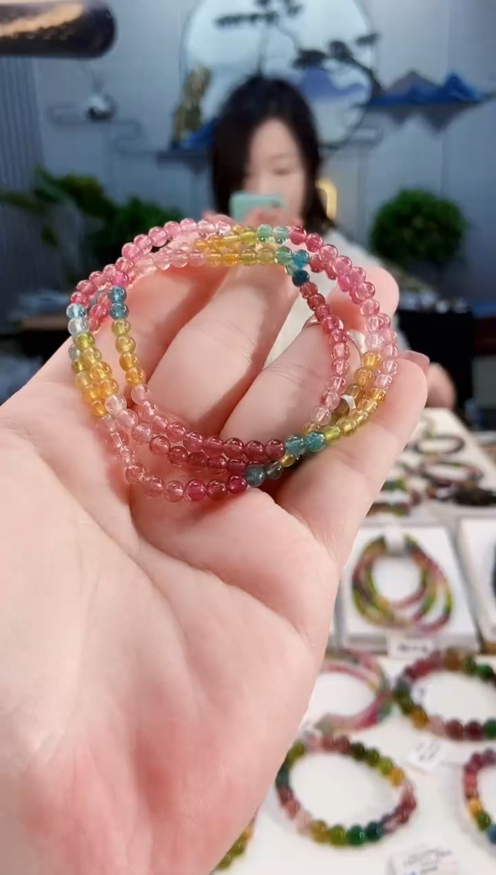 【闪购商品】碧玺手链未镶嵌G2129三圈颜色微差发1