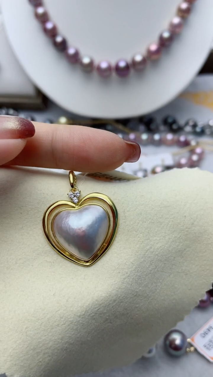 【闪购商品】拼合珍珠（马贝珠）颈饰银S925镶嵌W59