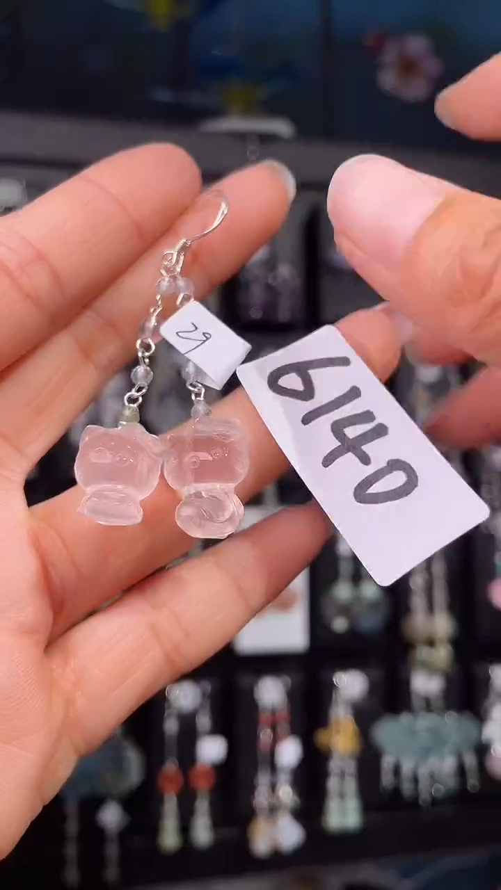 未镶嵌耳饰水晶喜欢拍