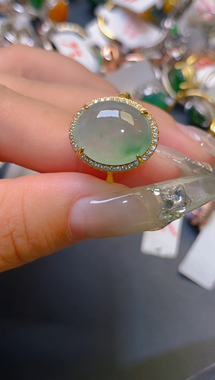 【闪购商品】翡翠耳饰银S925镶嵌天然A货翡翠1