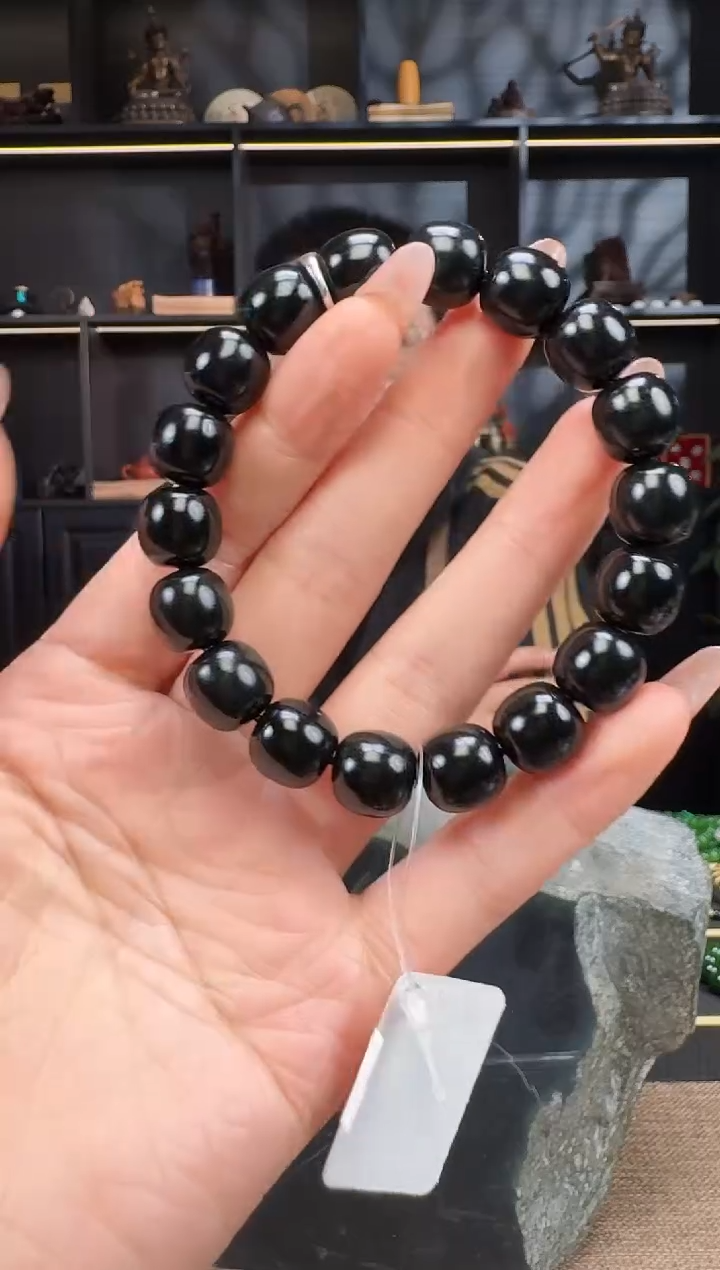 【闪购商品】和田玉1未镶嵌12mm塔青老型手串