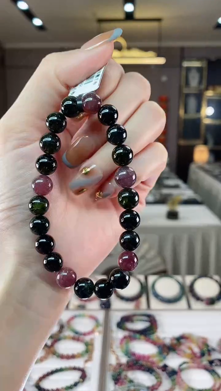 【闪购商品】碧玺单圈手串8mm+未镶嵌一物一证dan