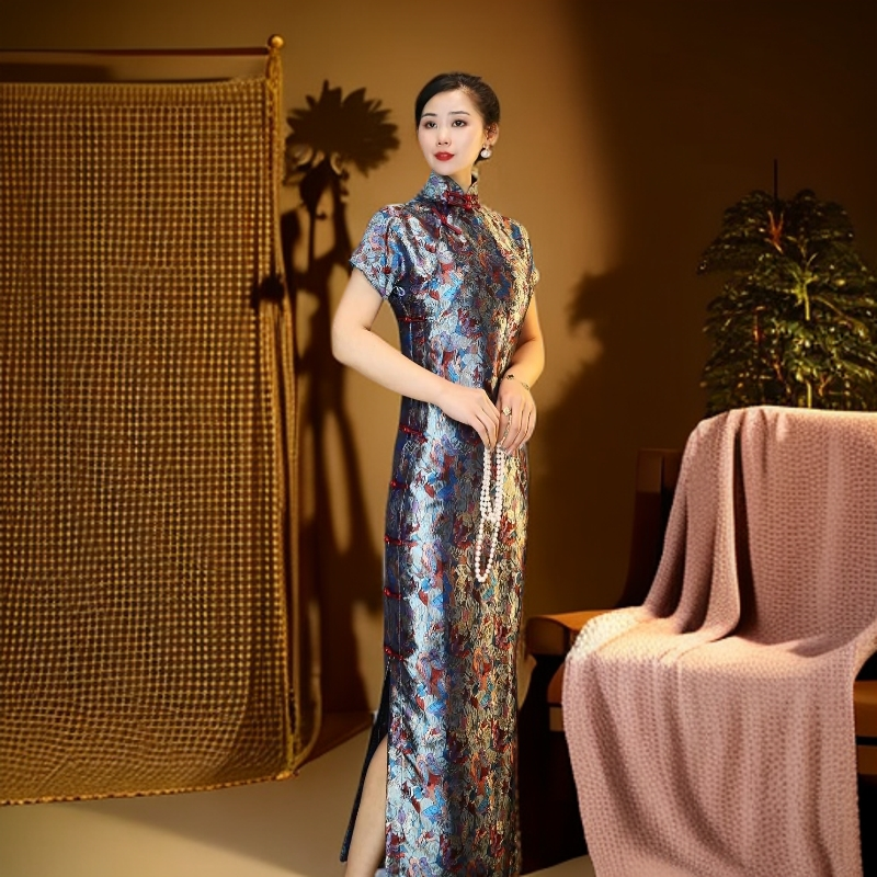 尚羽朵儿25384修身显瘦优雅气质保暖冬款时尚日常中国风旗袍（m-4）