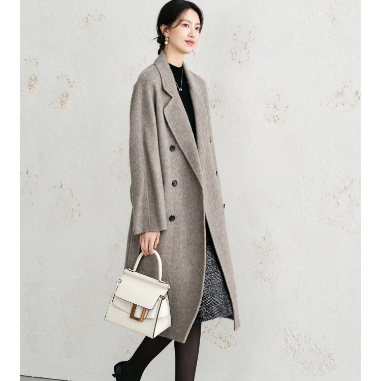 THEORY ERRORMax801经典澳洲高支羊毛秘鲁骆驼绒收腰双面呢大衣