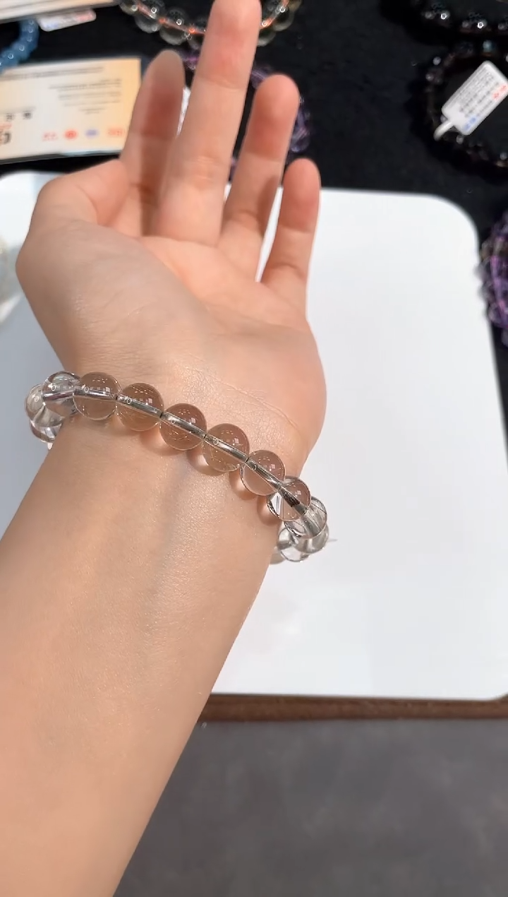 【闪购商品】水晶手链未镶嵌57号银发单圈9mm