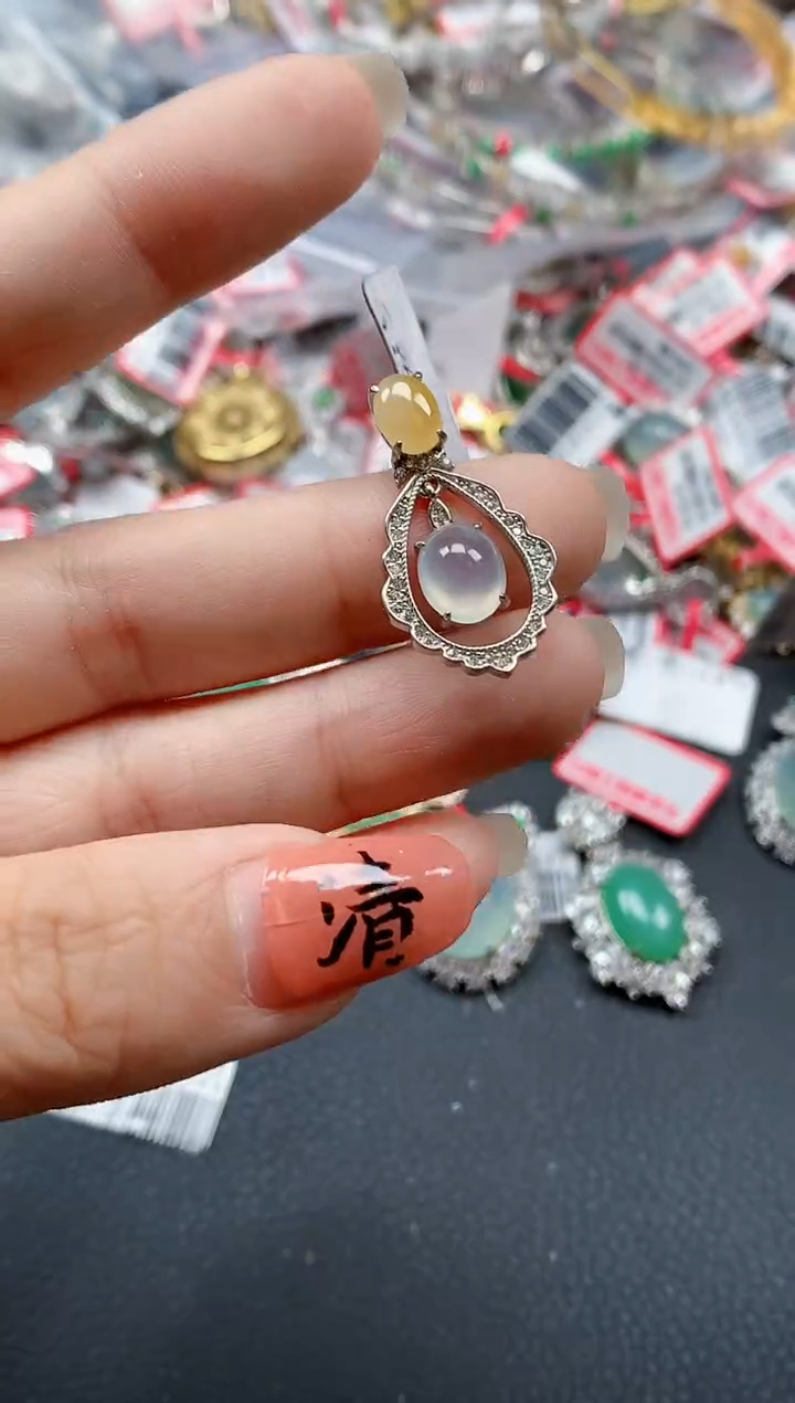 银S925镶嵌戒指翡翠天然A货缅甸翡翠
