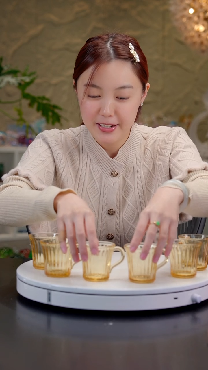 手工艺品琉璃琥珀金设计款带把杯子拍1发6