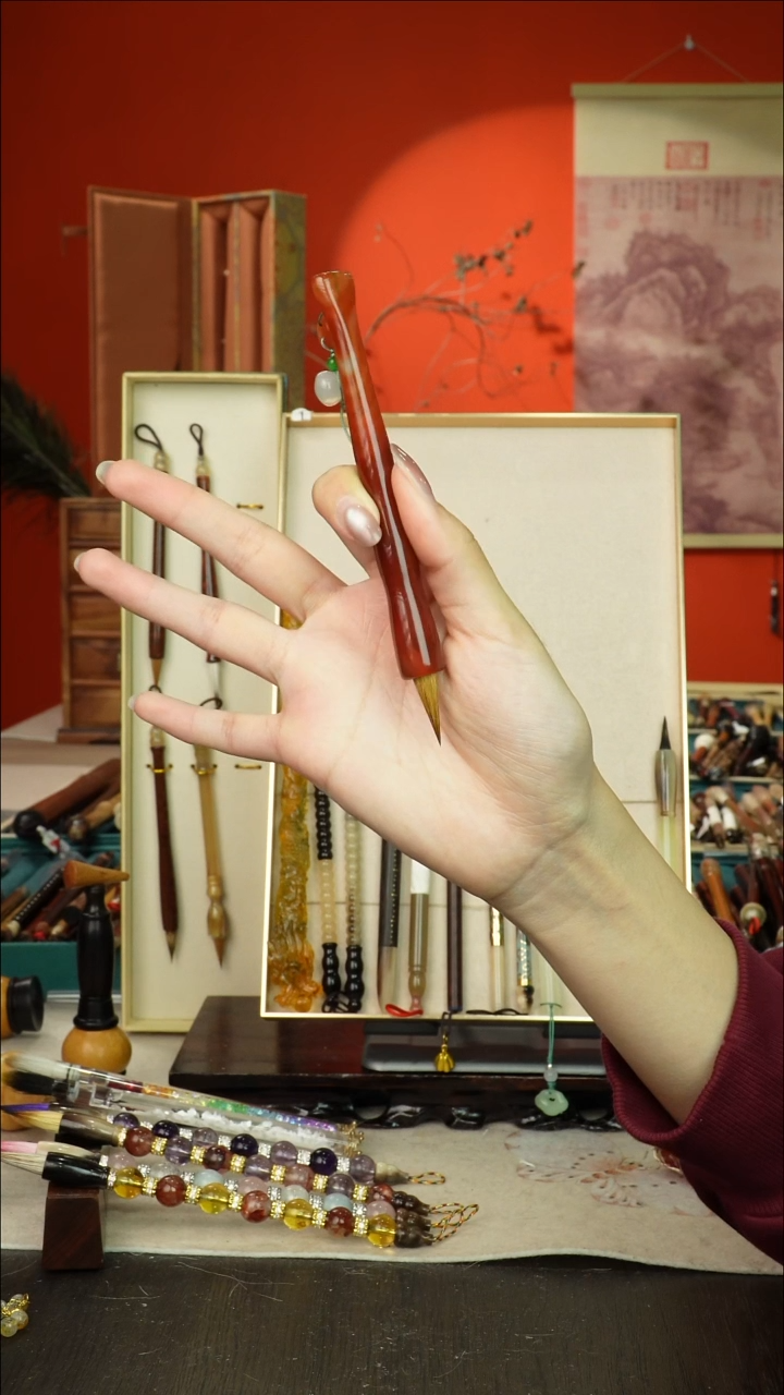 号闪孤品高货毛笔链接 清水试笔 蘸墨不退