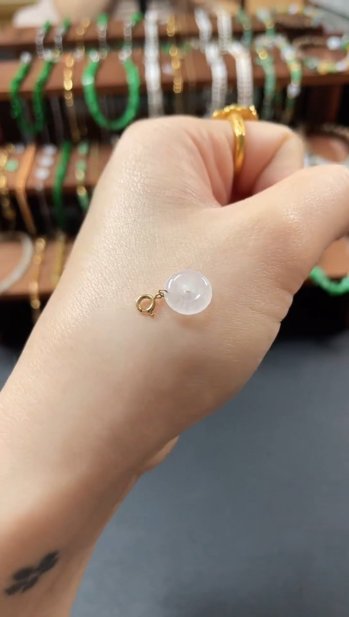 【闪购商品】翡翠吊坠(不含链)18K金镶嵌一个  JK 432