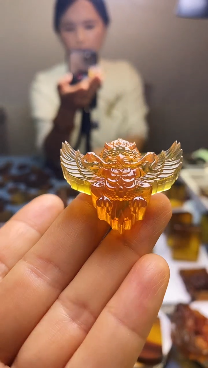 琥珀颈饰未镶嵌SN60-117（大鹏鸟）