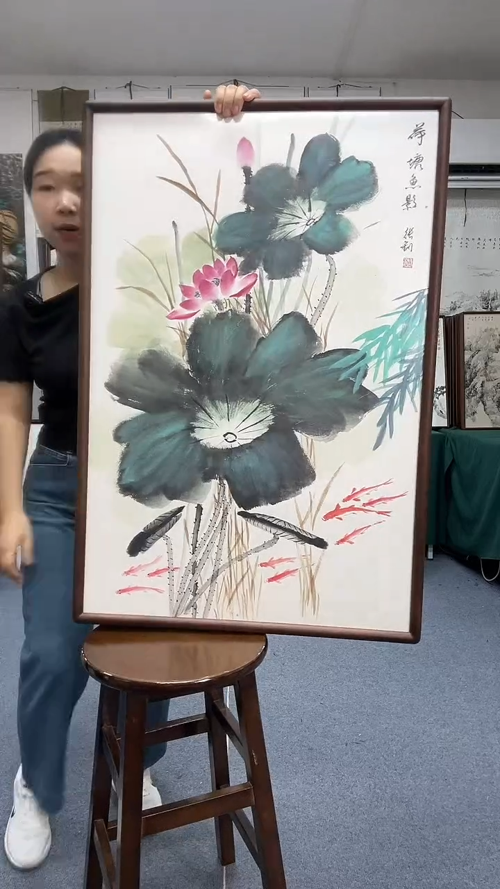 国画62*92实木画框京东包邮手绘