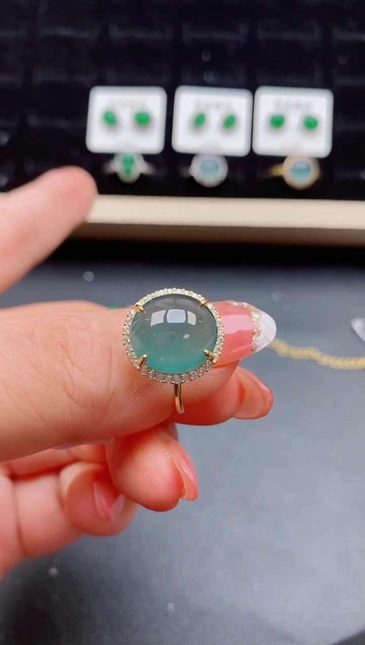 【闪购商品】翡翠戒指银S925镶嵌12121