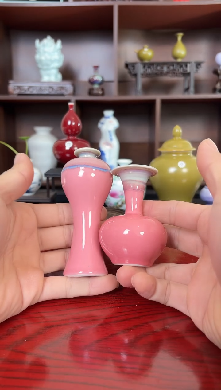 摆件瓷12.27晚微瑕小花瓶摆件2个