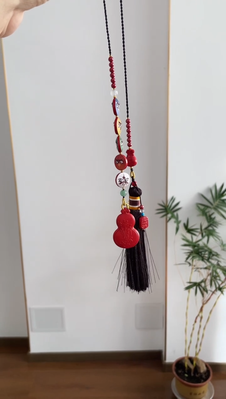 天然辰砂葫芦出入平安车挂