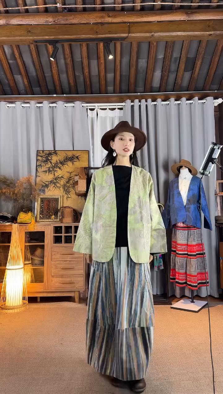 设计师款绿色热转印西装