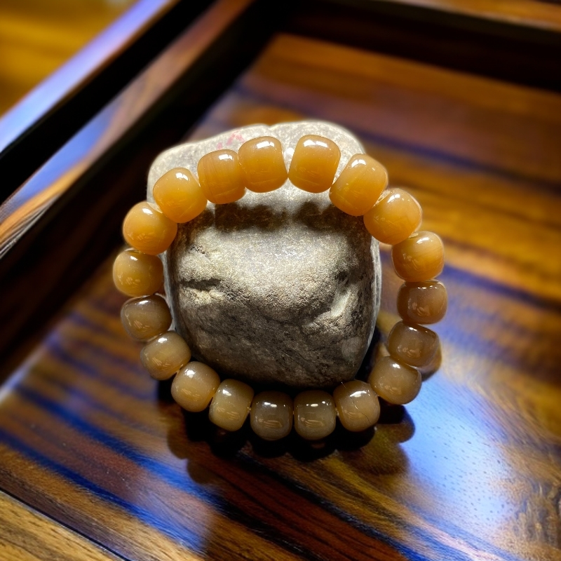 和田玉老糖色手串