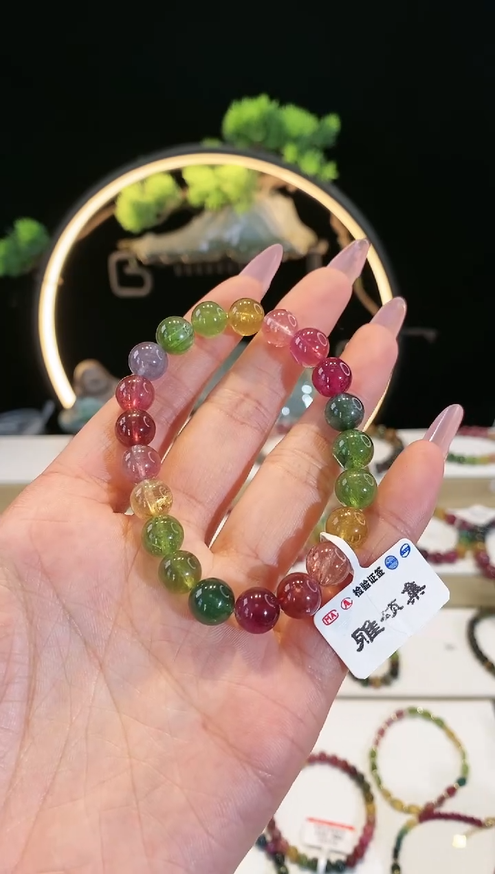 【闪购商品】碧玺手链未镶嵌 G2429素圈颜色微差