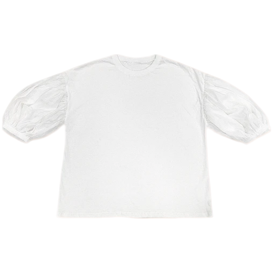 圆领灯笼袖短袖宽T恤灯笼袖圆领宽长袖休闲衣服T恤152上衣打底衫