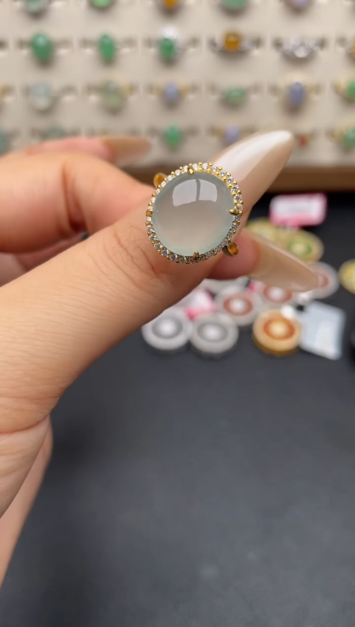 银S925镶嵌戒指翡翠6947923211664823568