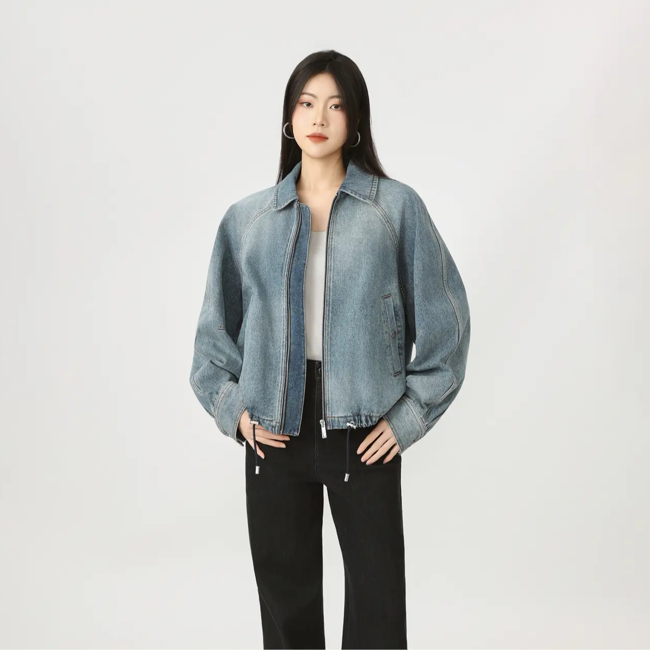 AMASS阿玛施早秋新款时尚休闲百搭宽松复古潮流牛仔外套女540077