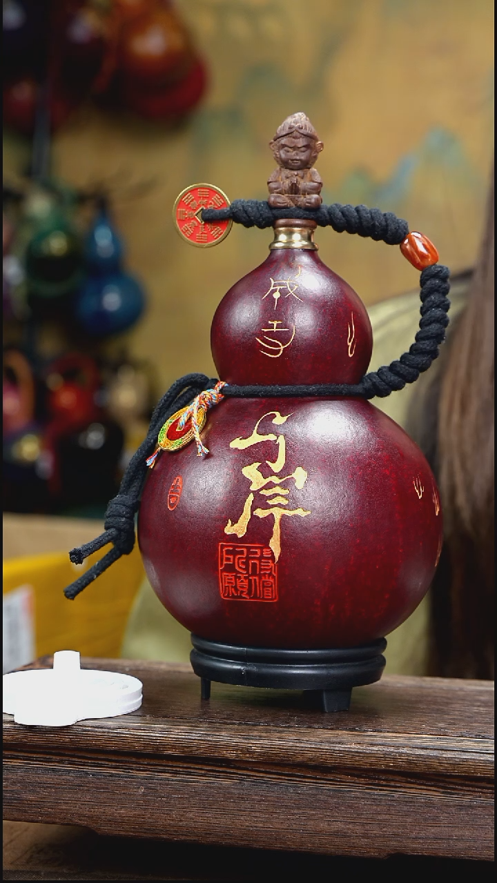 逝***往YQ102手工雕刻款天然酒葫芦（一物一拍）