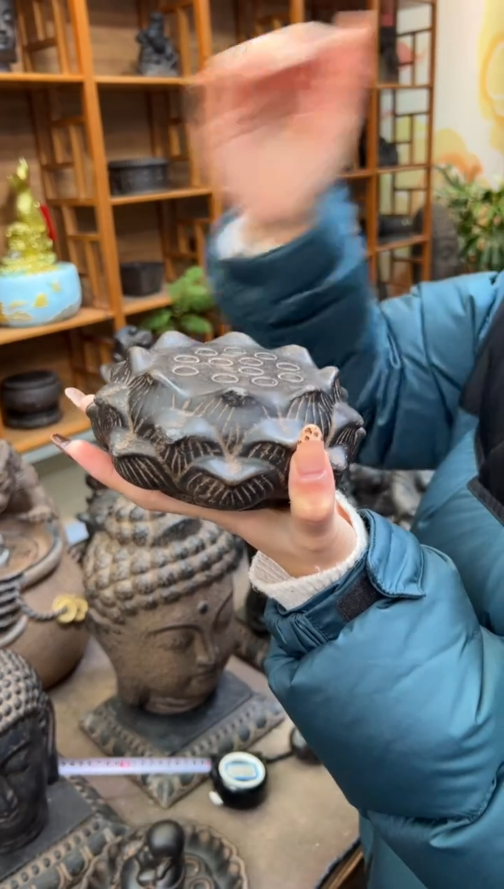 陶土【火山泥】莲蓬实心底座