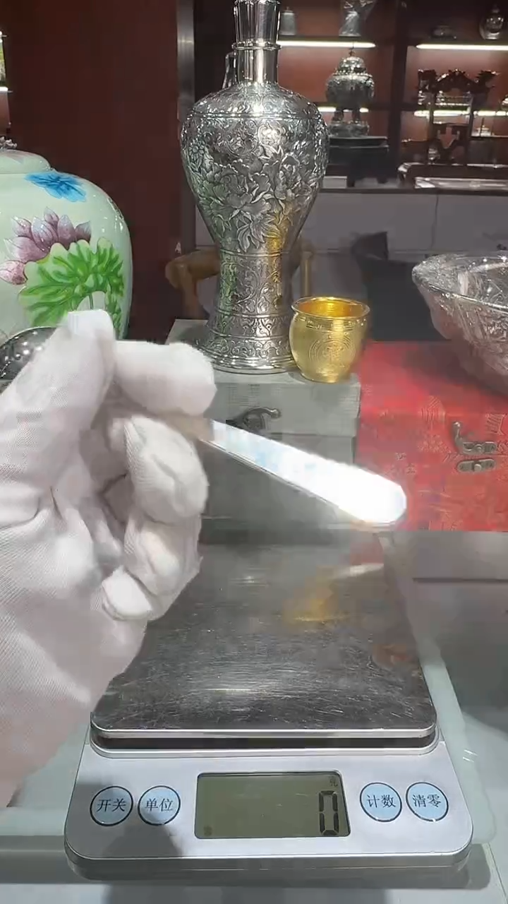 足银手工精工錾刻百花葫芦泡茶壶