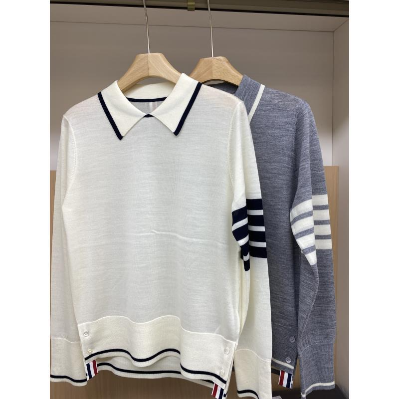 【YAN】特价精纺60支羊毛运动风小翻领撞色长袖套头衫#SZM08023