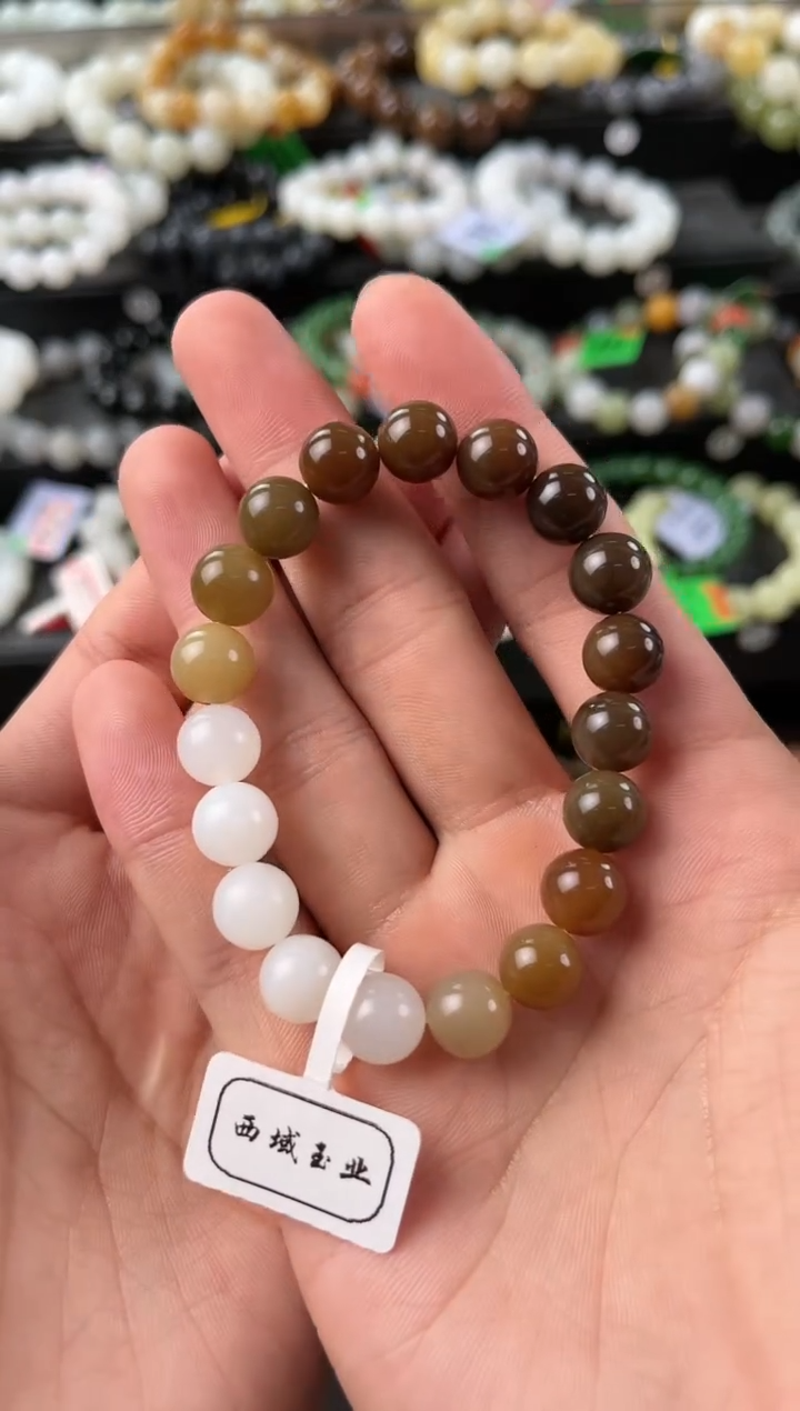 【闪购商品】和田玉手串未镶嵌且末金山渐变纯糖手串卡10微色差