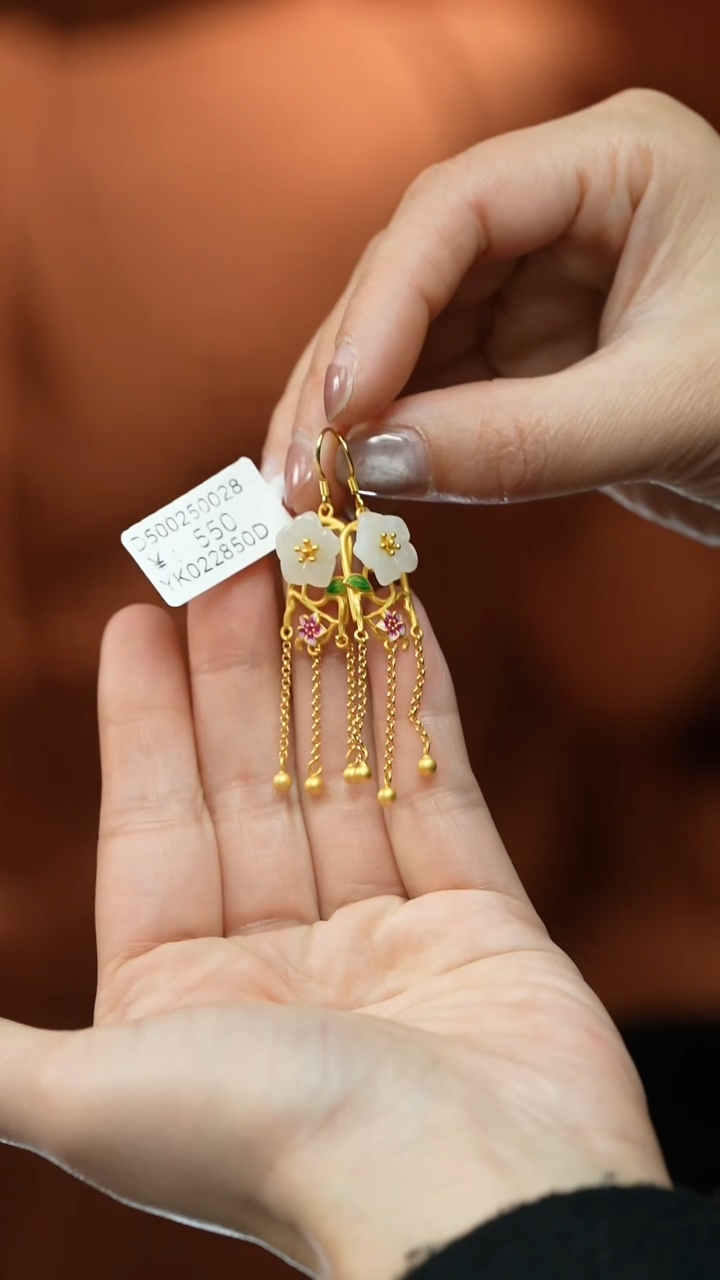 【闪购商品】和田玉耳坠银S925镶嵌耳坠
