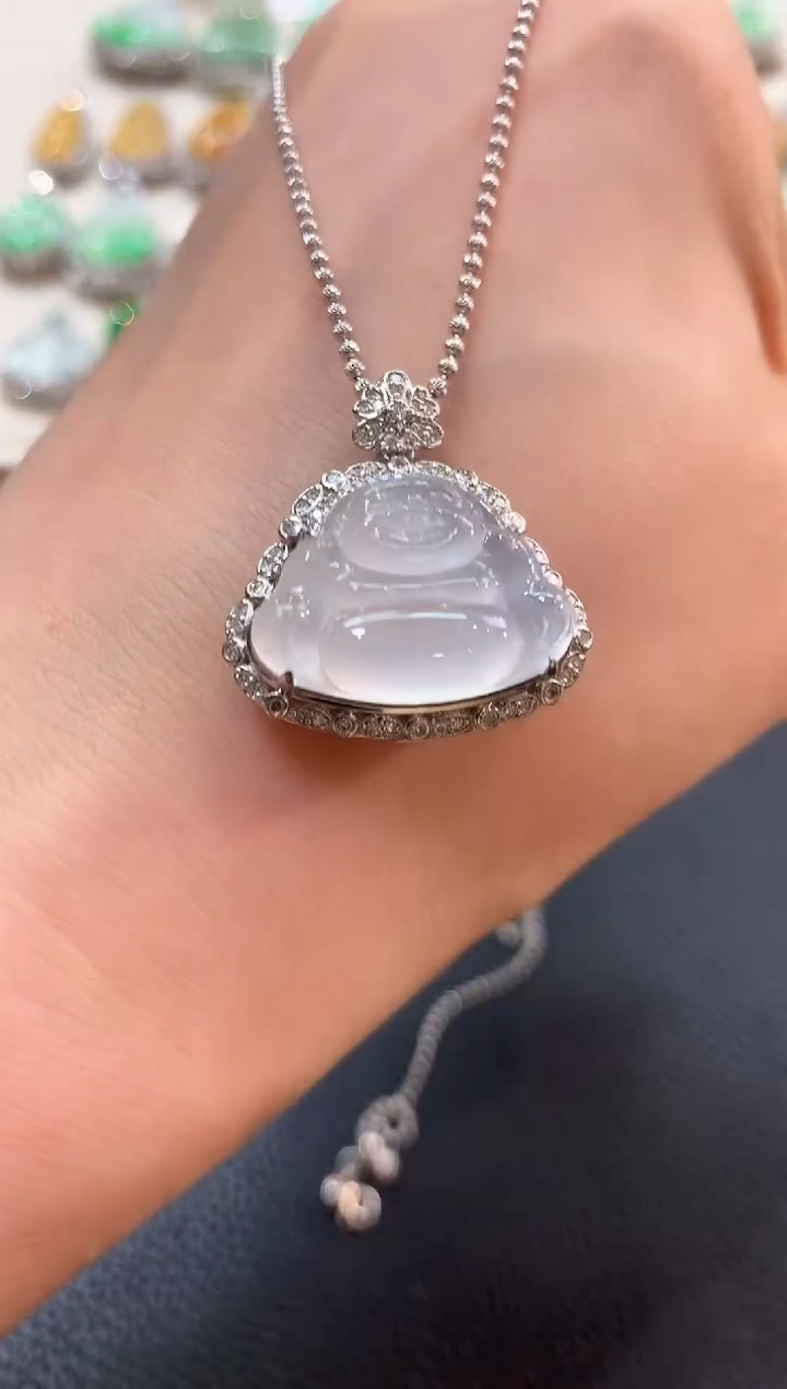 翡翠18K金镶嵌吊坠(不含链)n28   