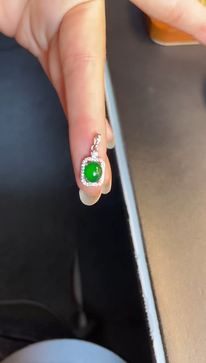 吊坠(不含链)银S925镶嵌翡翠1