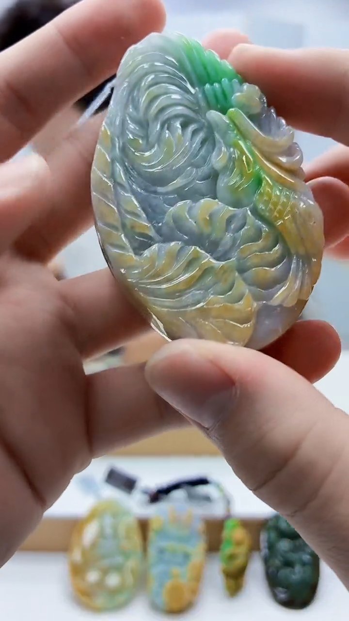 未镶嵌定制翡翠4688bb-毛货挂件53