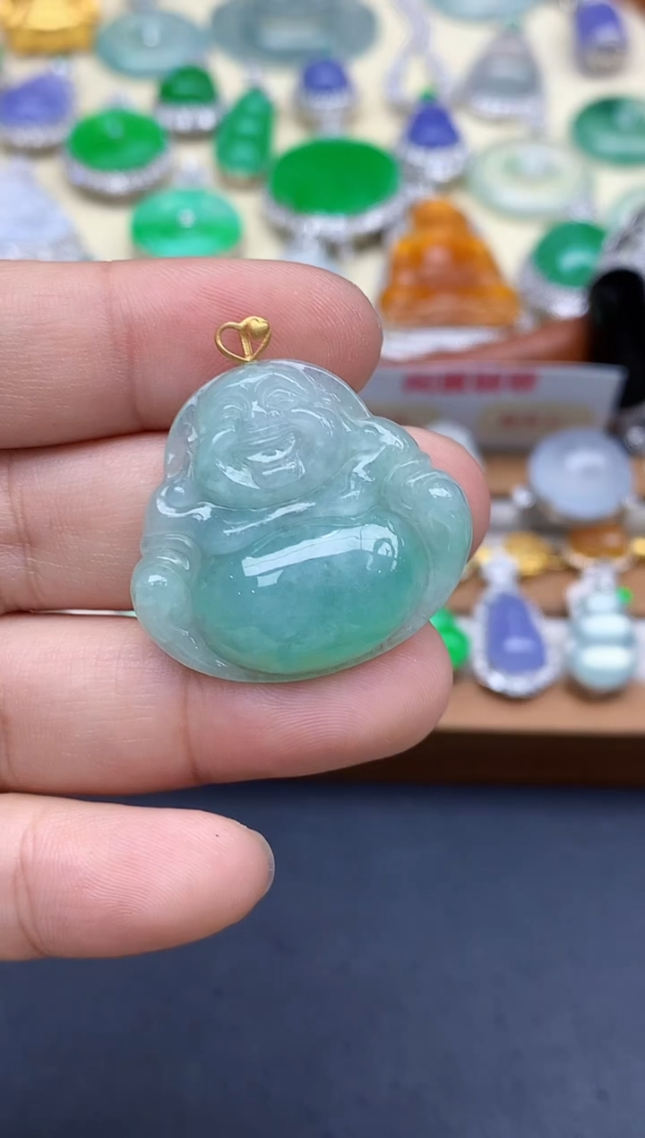 颈饰18K金镶嵌翡翠236-中国好珍宝