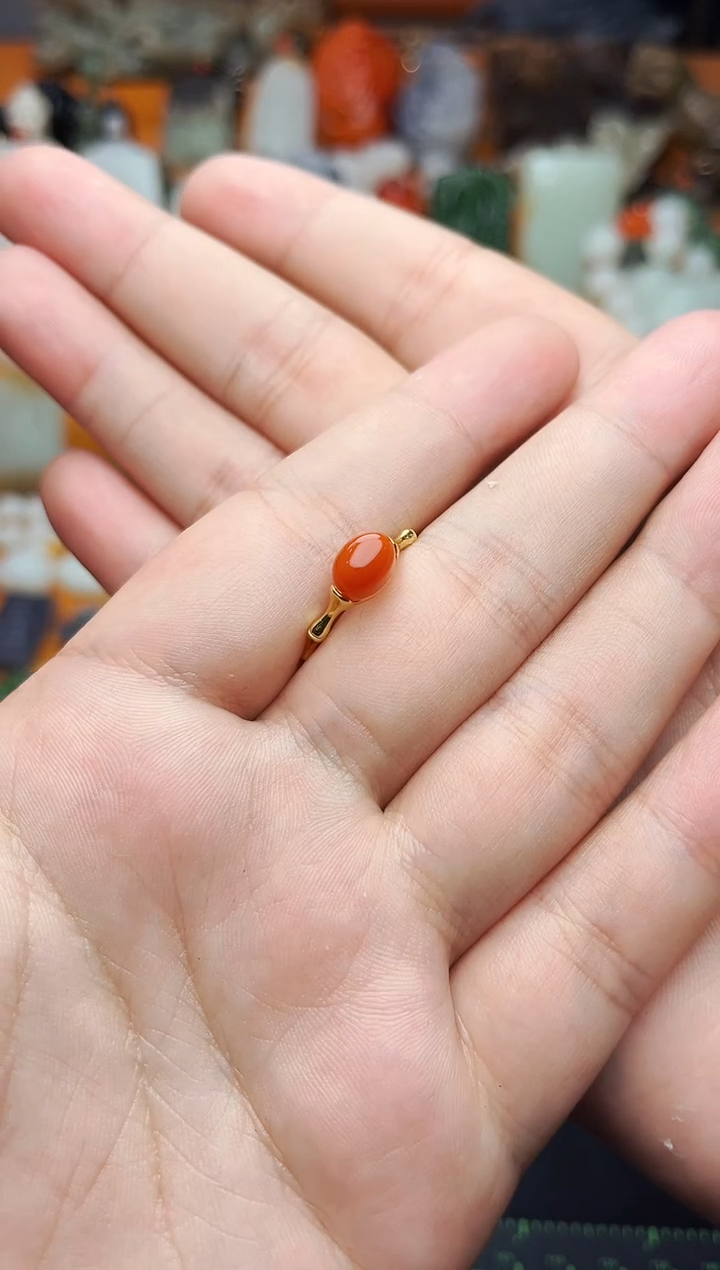 【闪购商品】南红玛瑙戒指未镶嵌戒指01