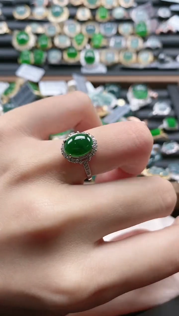 【闪购商品】翡翠戒指银S925镶嵌51511