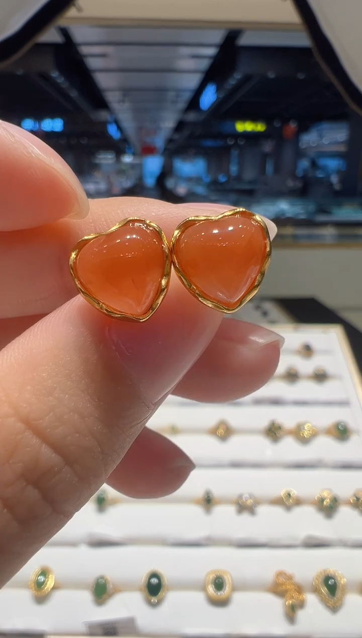 【闪购商品】南红玛瑙耳饰银S925镶嵌31