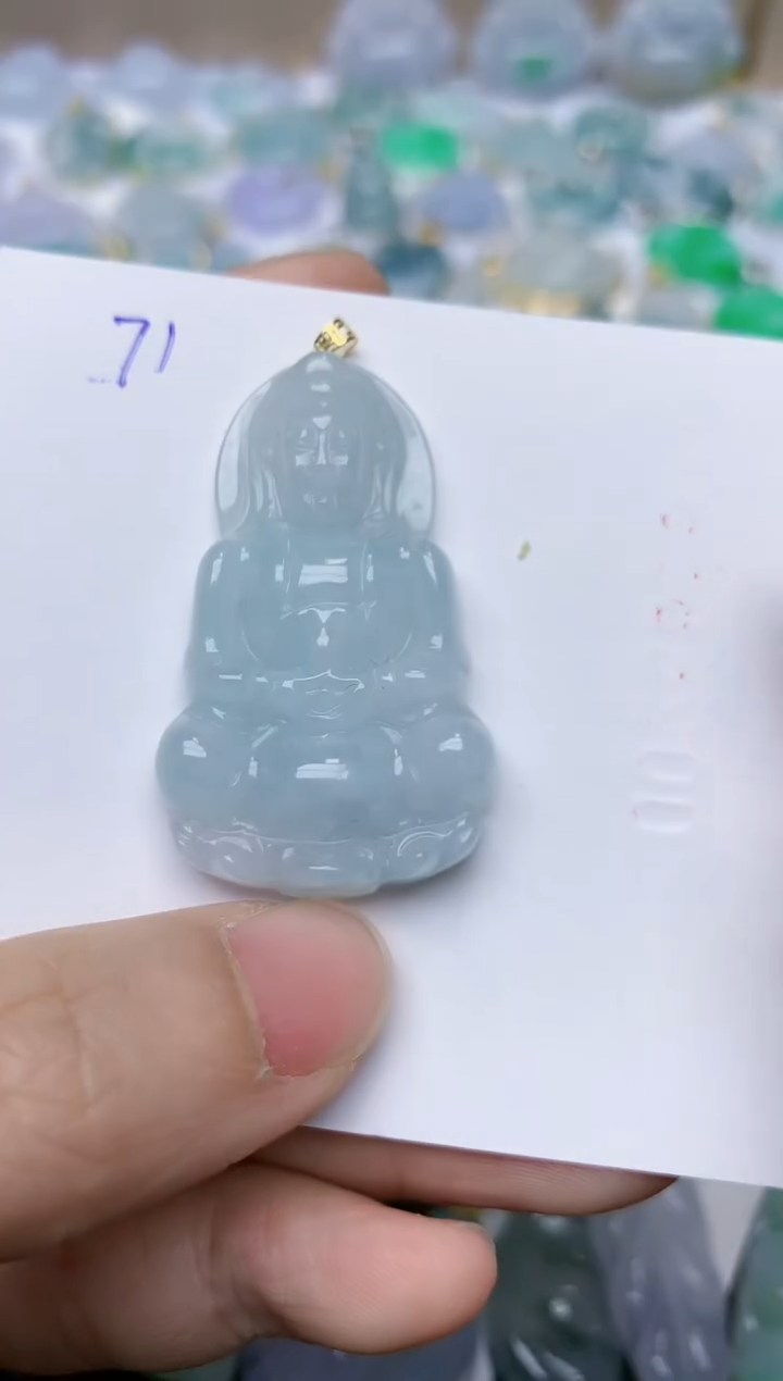 【闪购商品】翡翠颈饰18K金镶嵌天然翡翠A货    