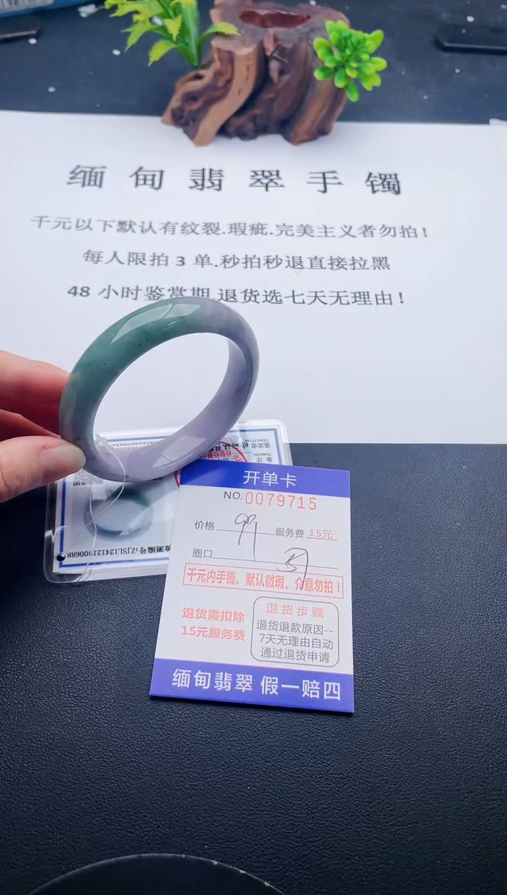 【闪购商品】翡翠手镯未镶嵌15天然翡翠A货
