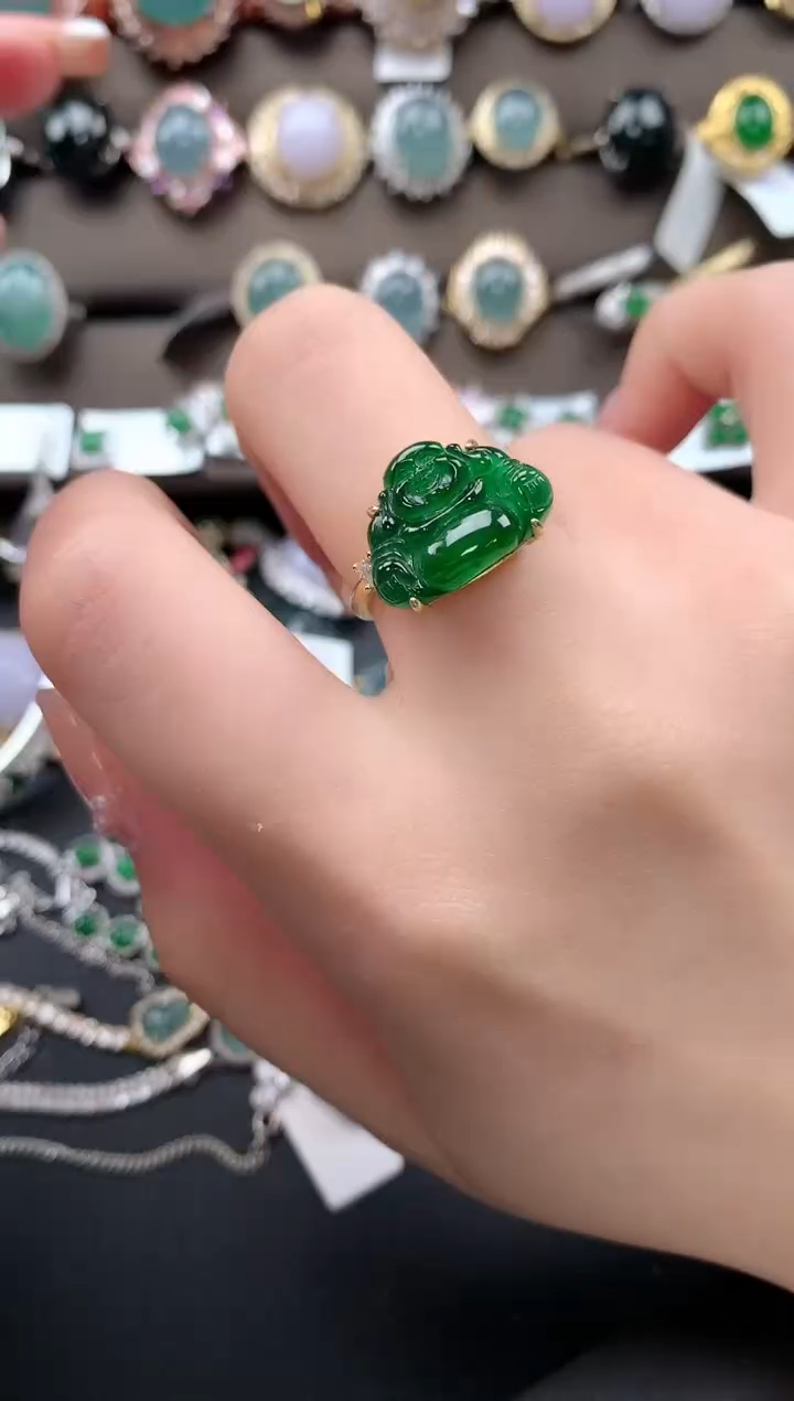 【闪购商品】翡翠戒指银S925镶嵌52141