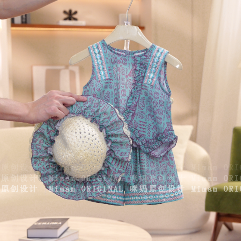 【中纪瑰宝】女宝夏季休闲风套装夏季新款女宝宝套装5X217LV