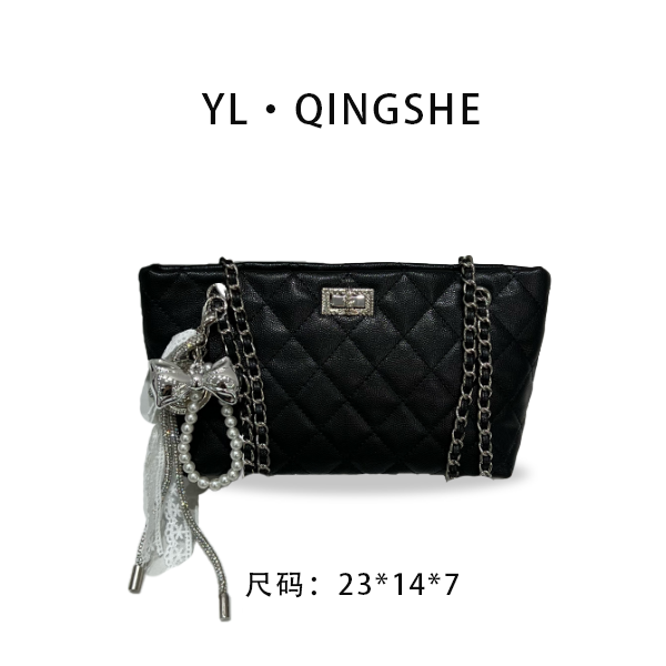 【依琳定制】女士潮流时尚经典气质手拎单肩包ZT-D7198-黑色