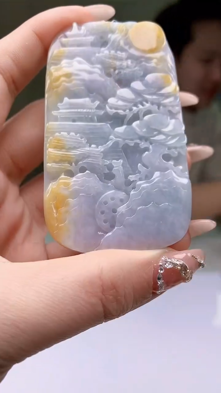 【闪购商品】定制翡翠未镶嵌1502ty-毛货挂件59