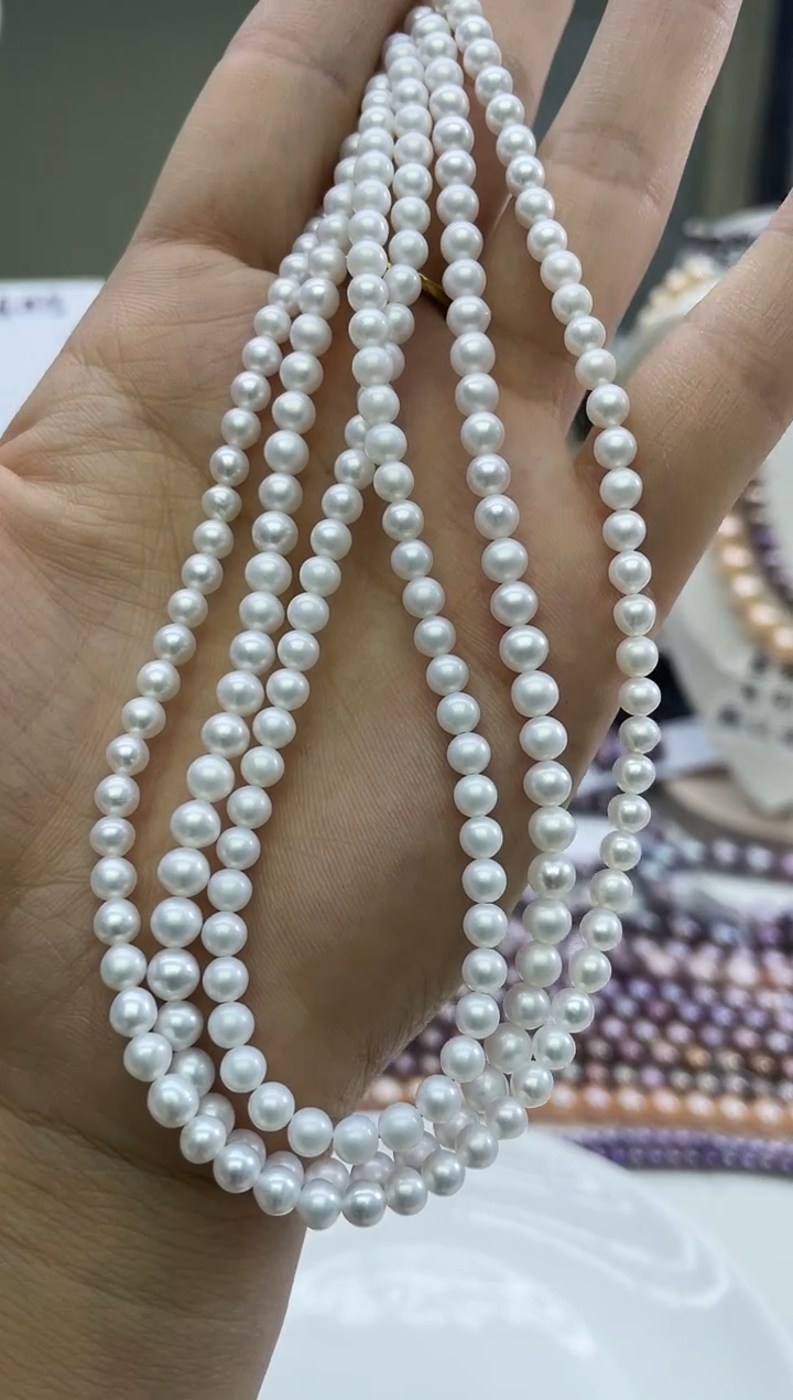 未镶嵌项链淡水珍珠白色系小米项链
