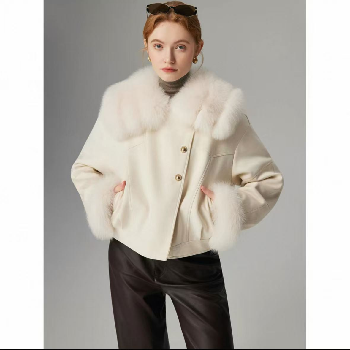 双色渐变派克服外套女2025冬季新款大衣