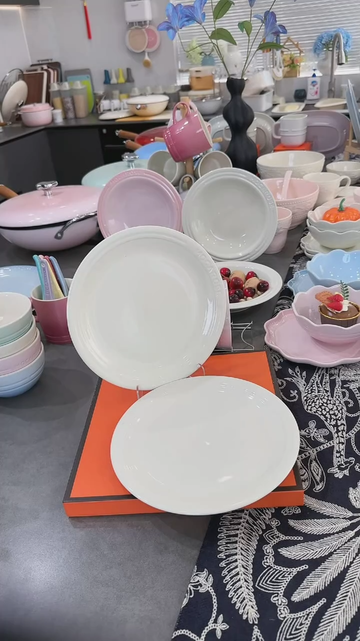 【闪购商品】瓷2个装炻彩浅盘23cm-松露白