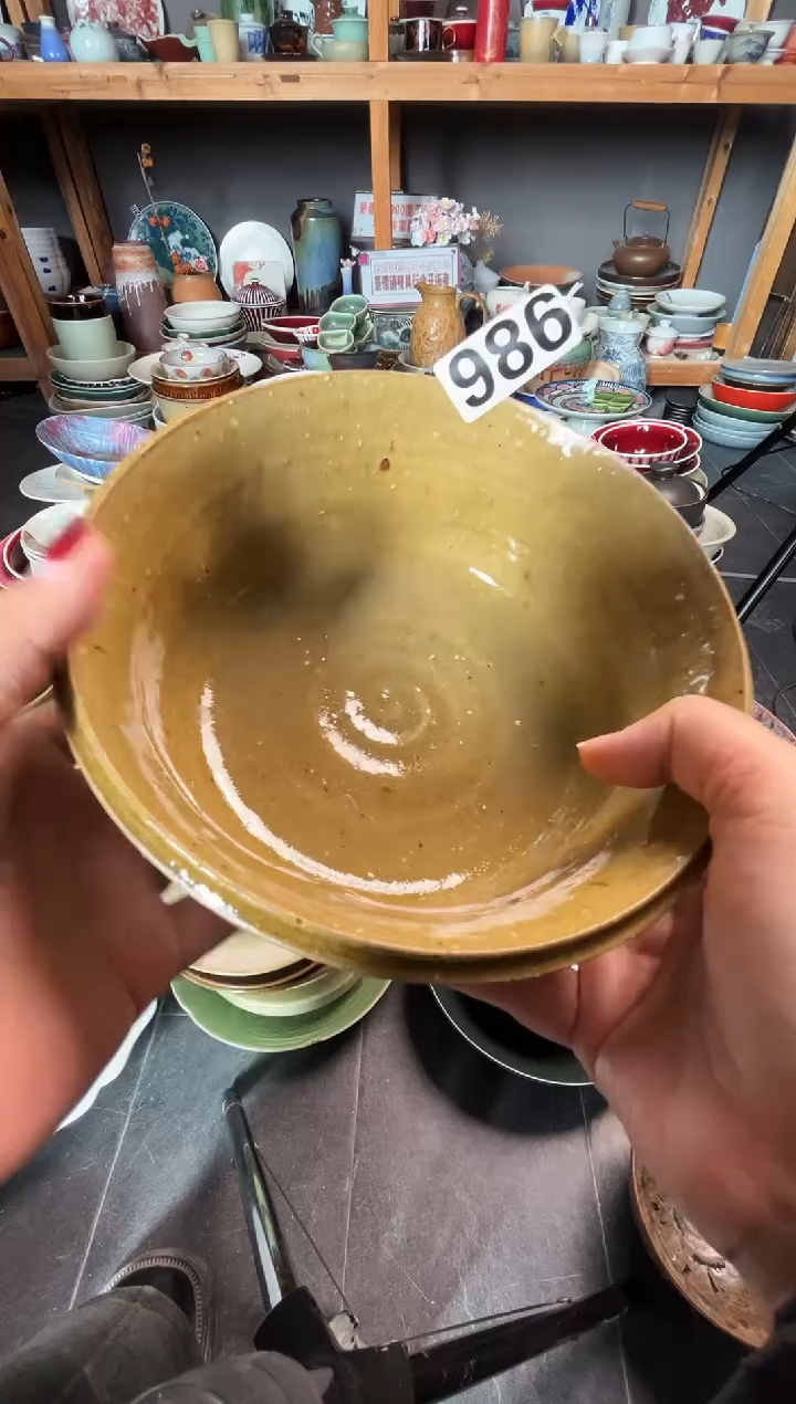 瓷片M***y986黄色陶泥手捏碗