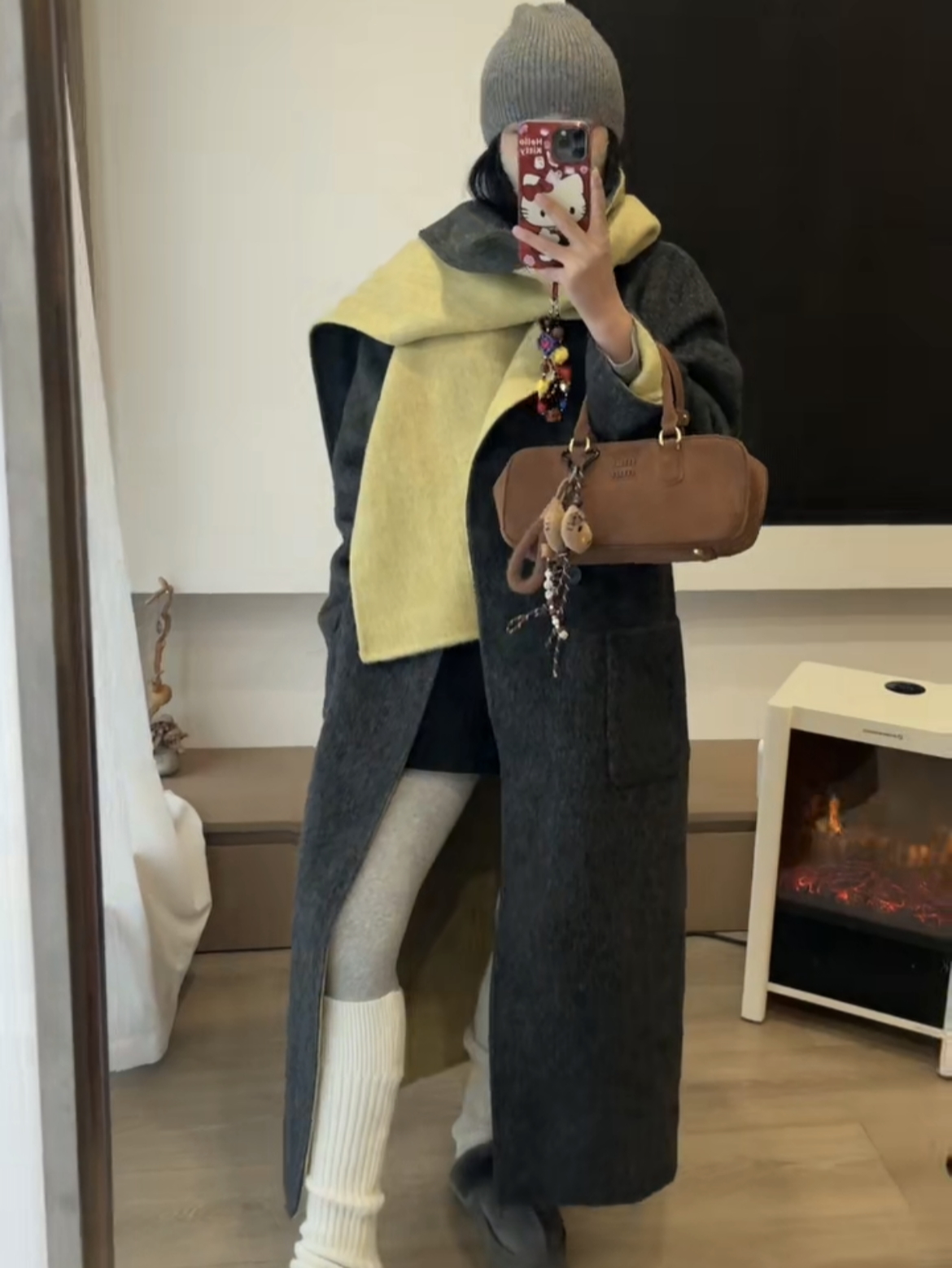 时尚气质围双面可穿脖款双面羊毛大衣